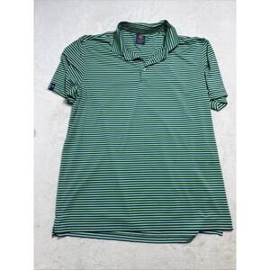 Donald Ross Sport Men's Polo Shirt Green Navy Striped Short Sleeve Size XL